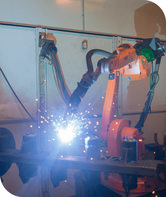 robotic welder in use on controlled weld
