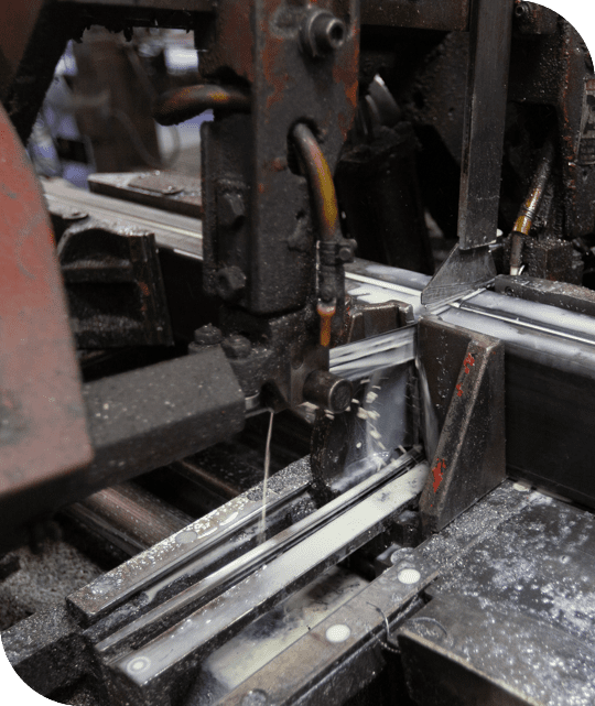 structural materials being cut