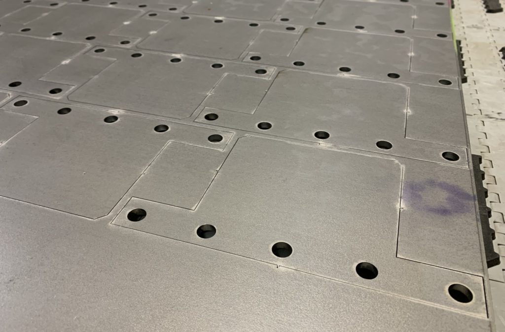 Metal cut with Trumpf TruLaser 5030 fiber laser at Metaltech.