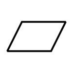 GD&T symbols for flatness is a parallelogram.