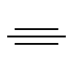 Three unequal lines represent the measurement of symmetry.
