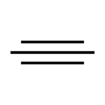 Three unequal lines represent the measurement of symmetry. 