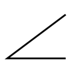 The GD&T symbol for angularity is an angled line.
